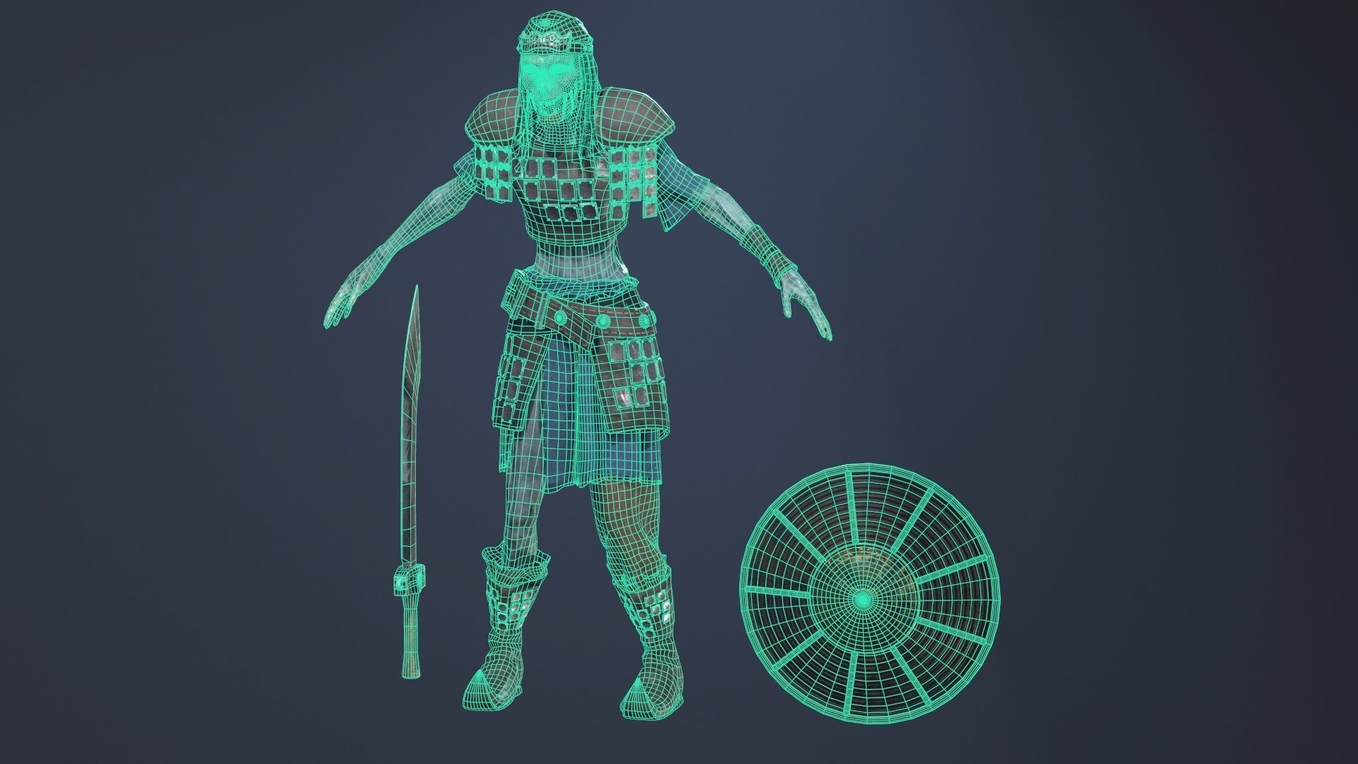 Zombie Scout Soldier with armor and weapons Low-poly 3D model_12