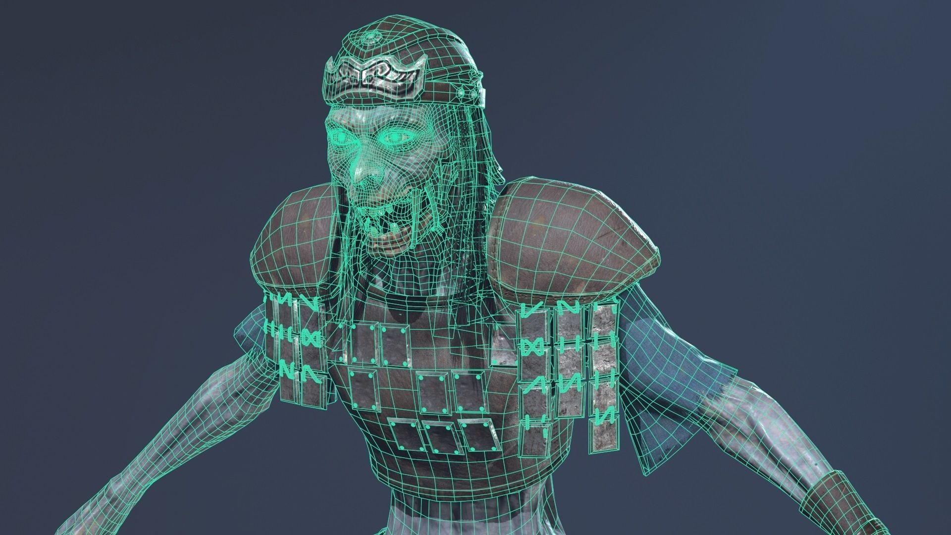 Zombie Scout Soldier with armor and weapons Low-poly 3D model_16