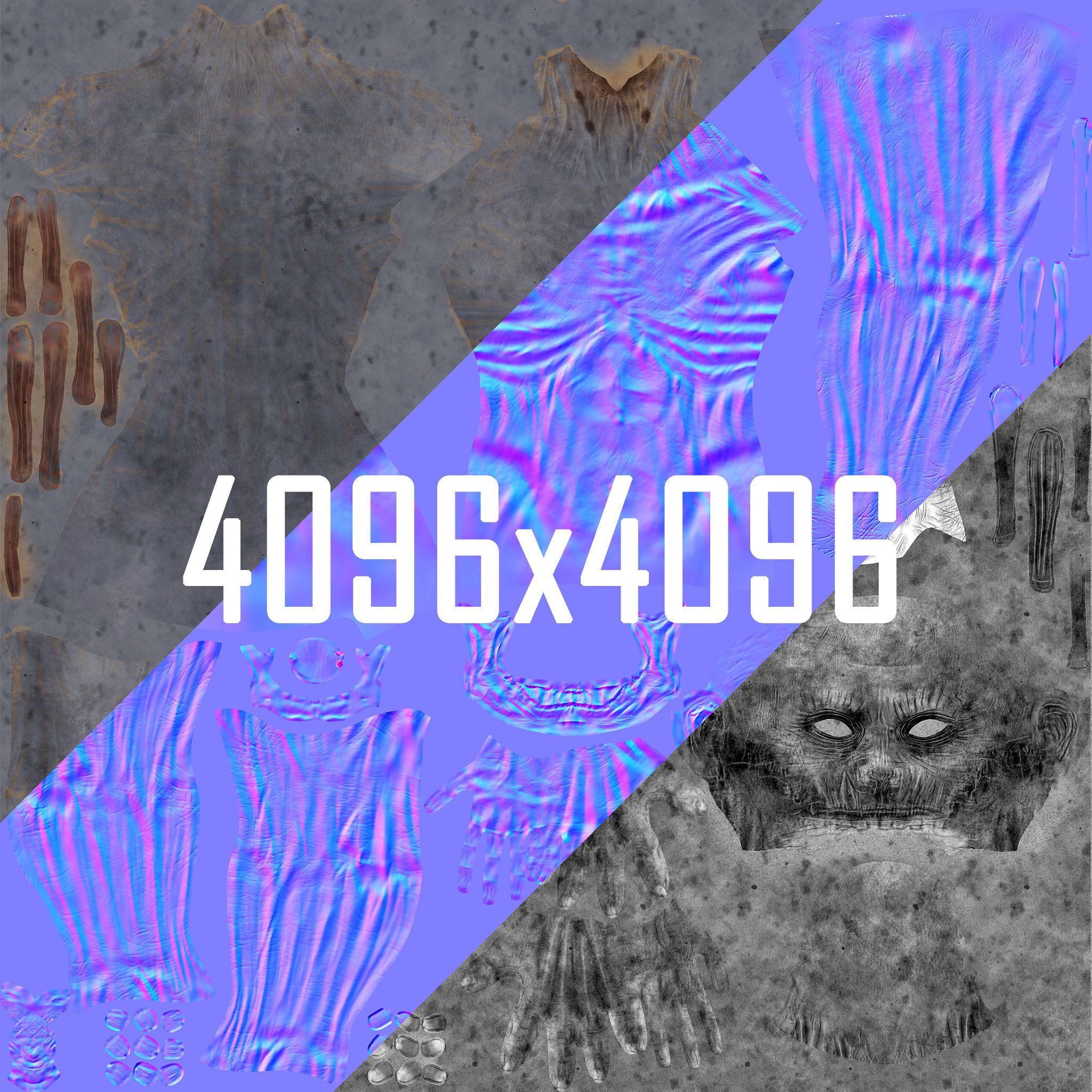 Zombie Scout Soldier with armor and weapons Low-poly 3D model_18