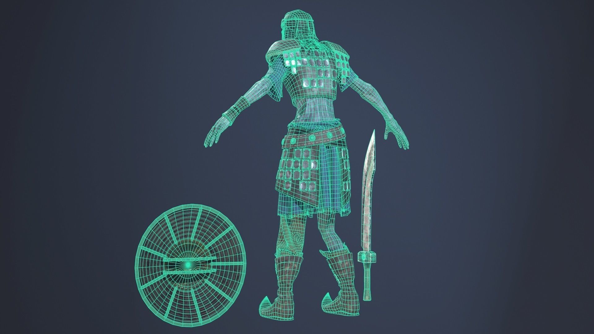 Zombie Scout Soldier with armor and weapons Low-poly 3D model_15