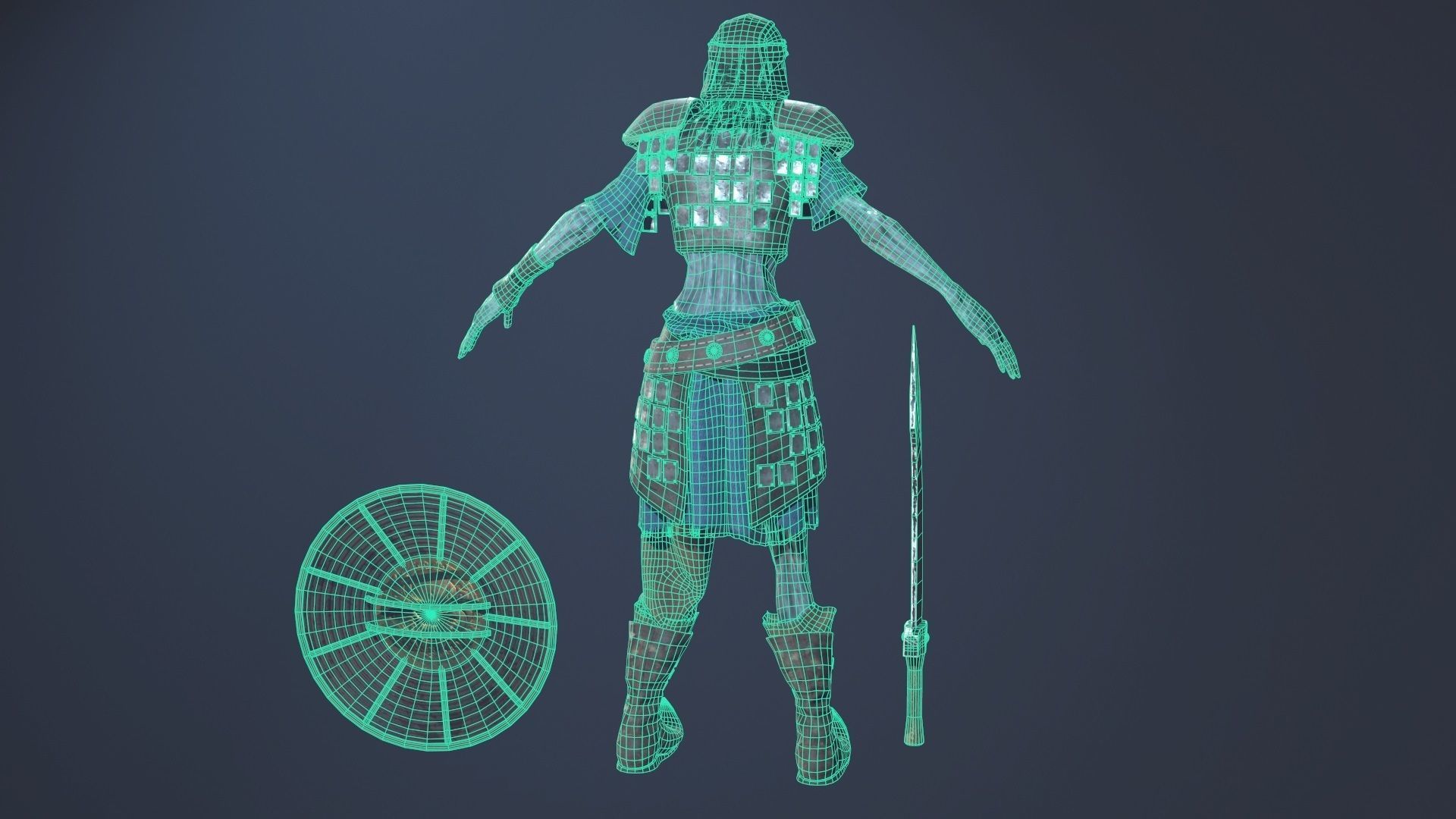 Zombie Scout Soldier with armor and weapons Low-poly 3D model_14