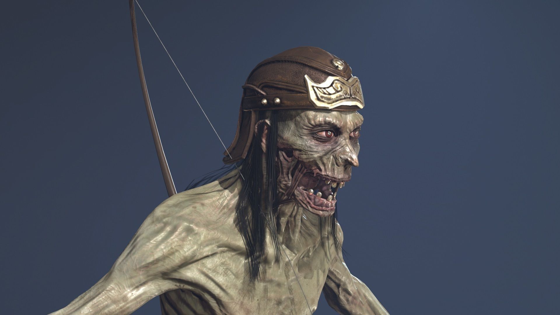 Zombie Archer Soldier Low-poly 3D model_11