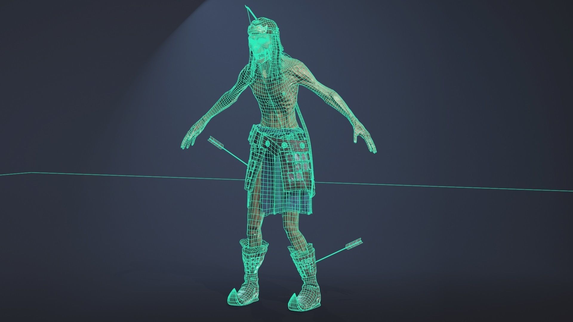 Zombie Archer Soldier Low-poly 3D model_13