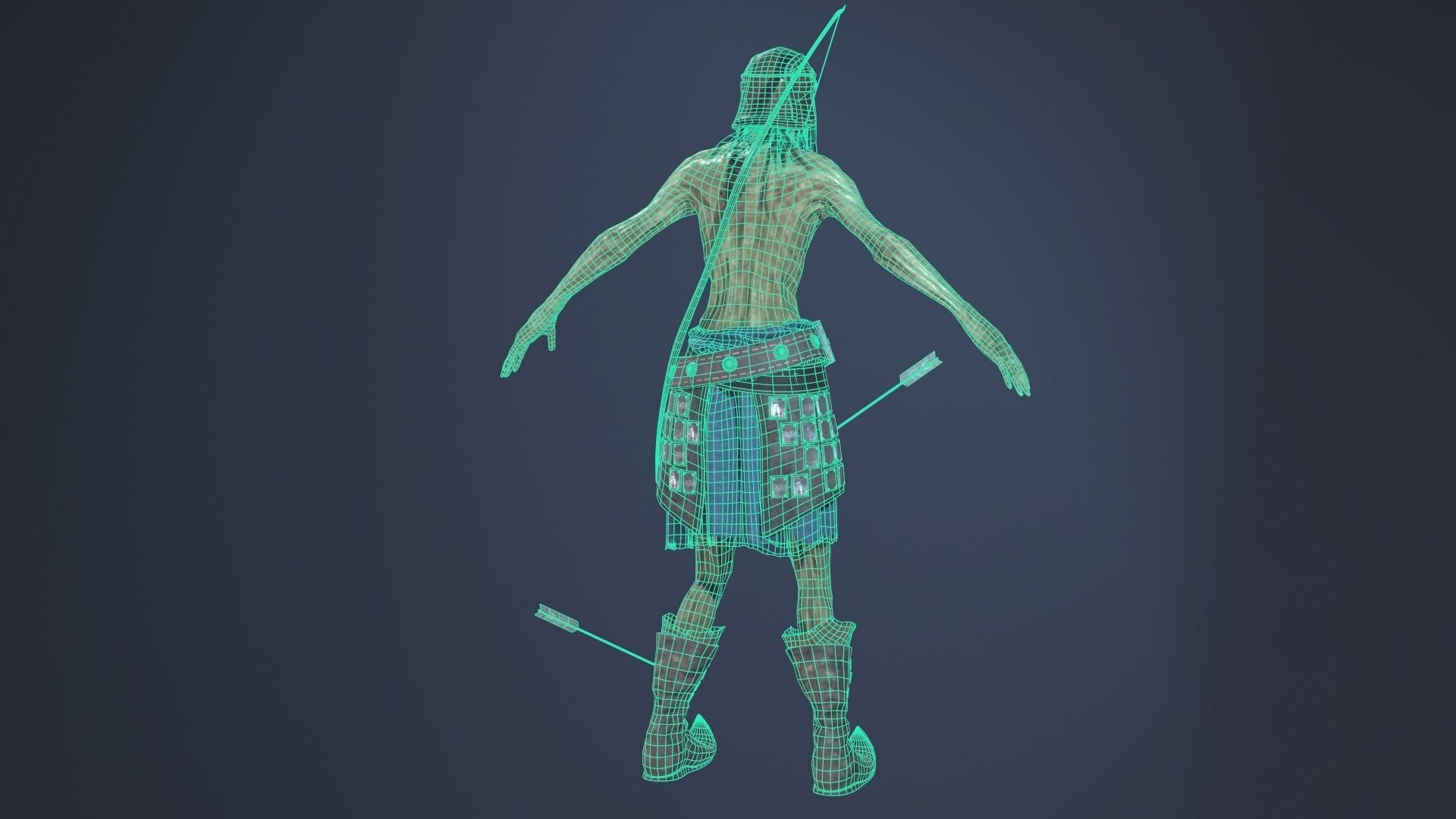 Zombie Archer Soldier Low-poly 3D model_14