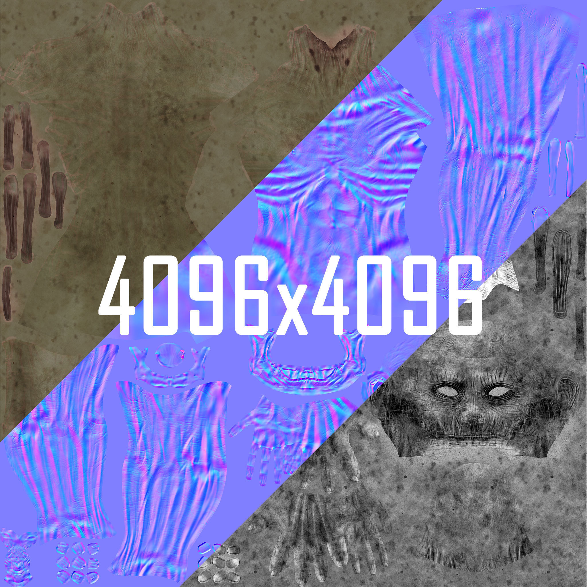 Zombie Archer Soldier Low-poly 3D model_17