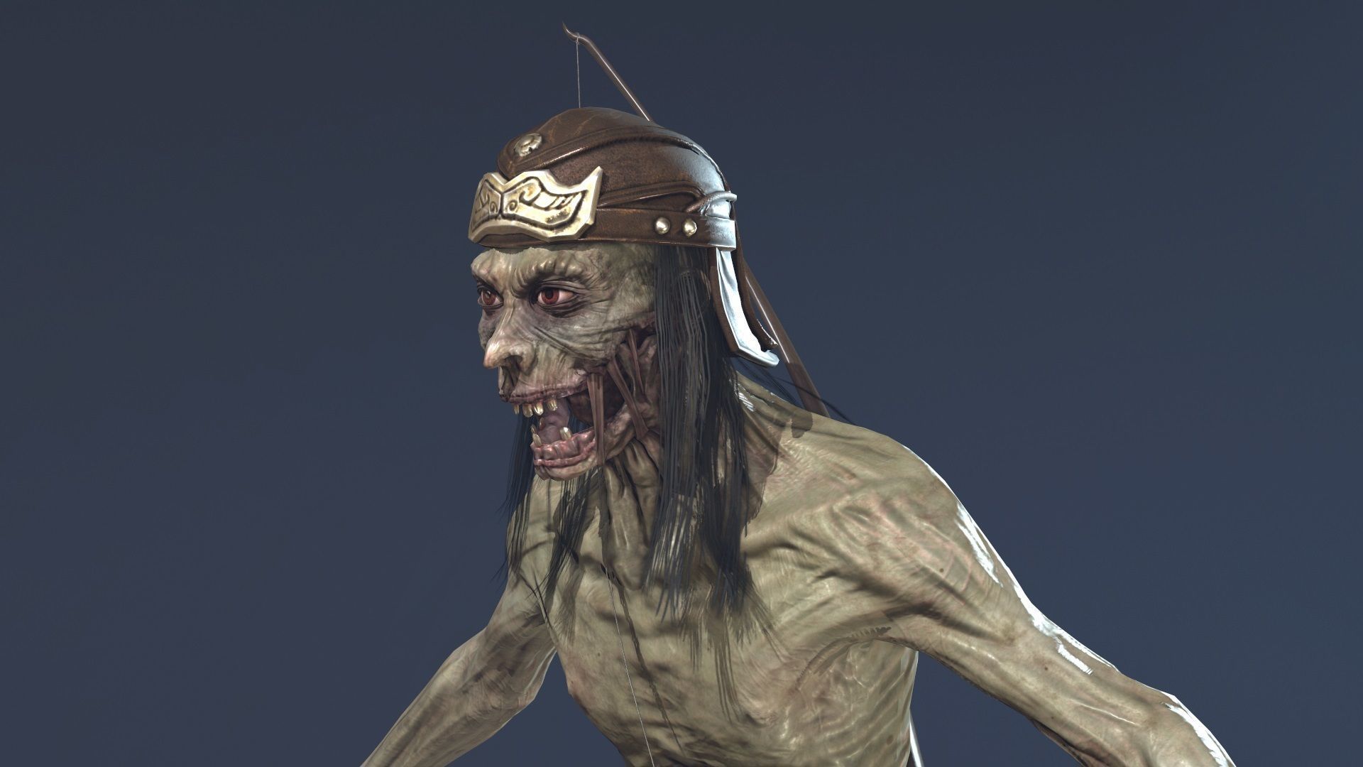 Zombie Archer Soldier Low-poly 3D model_2