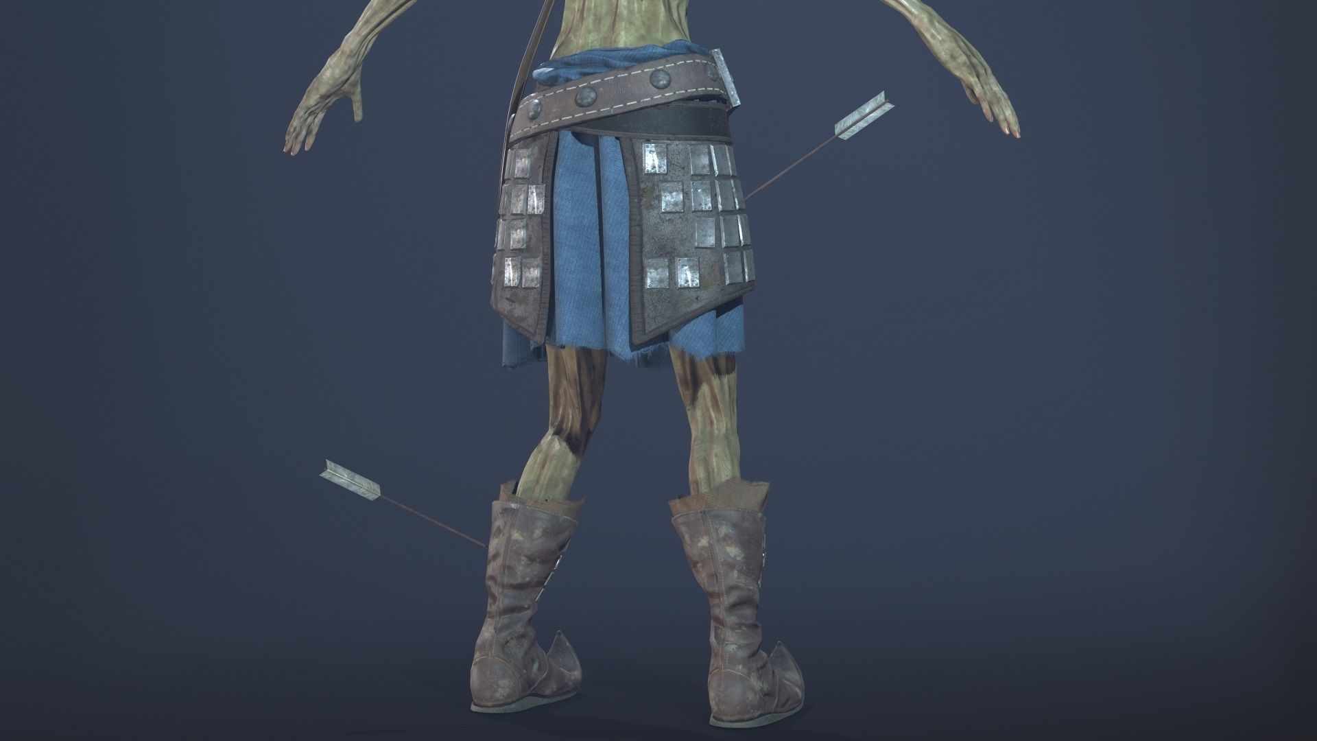 Zombie Archer Soldier Low-poly 3D model_12