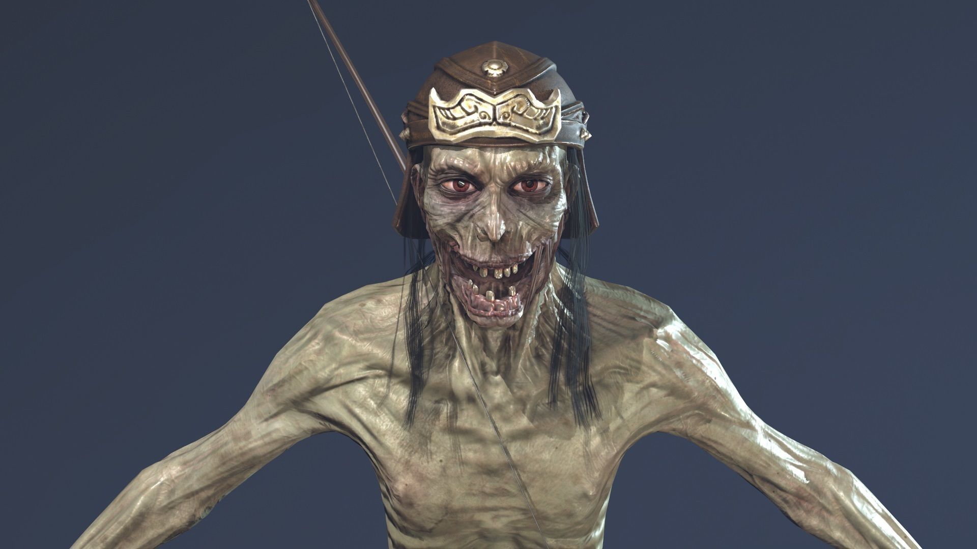 Zombie Archer Soldier Low-poly 3D model_9