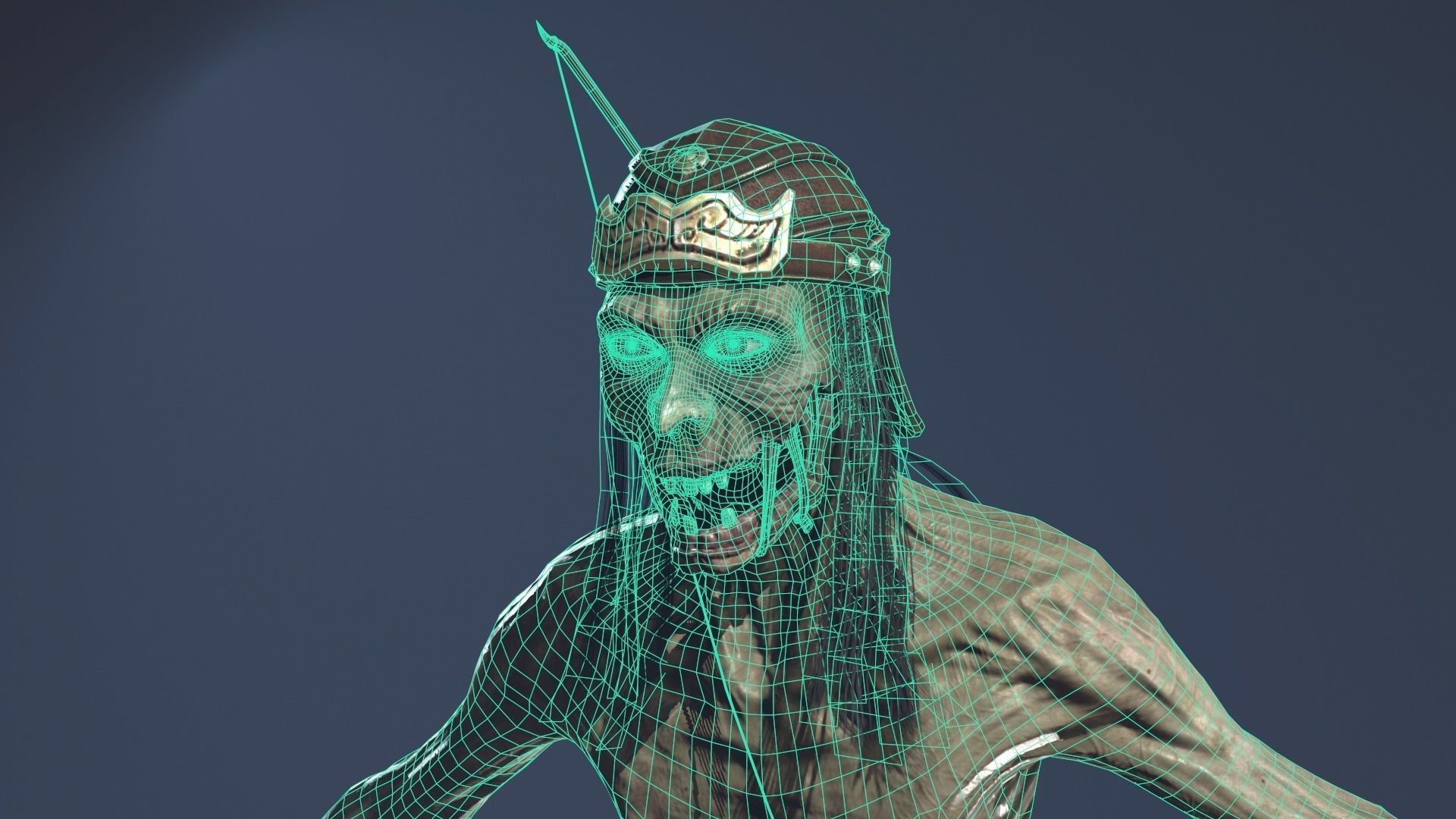 Zombie Archer Soldier Low-poly 3D model_15