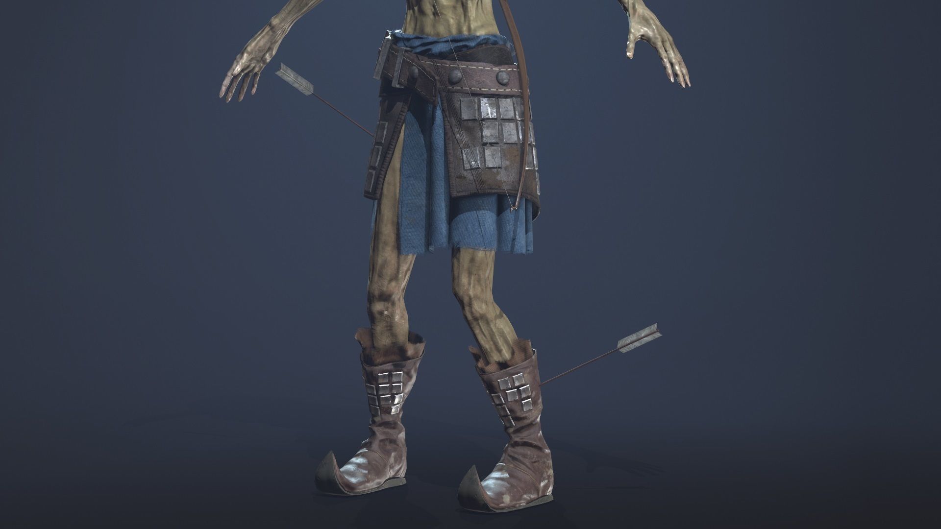 Zombie Archer Soldier Low-poly 3D model_10