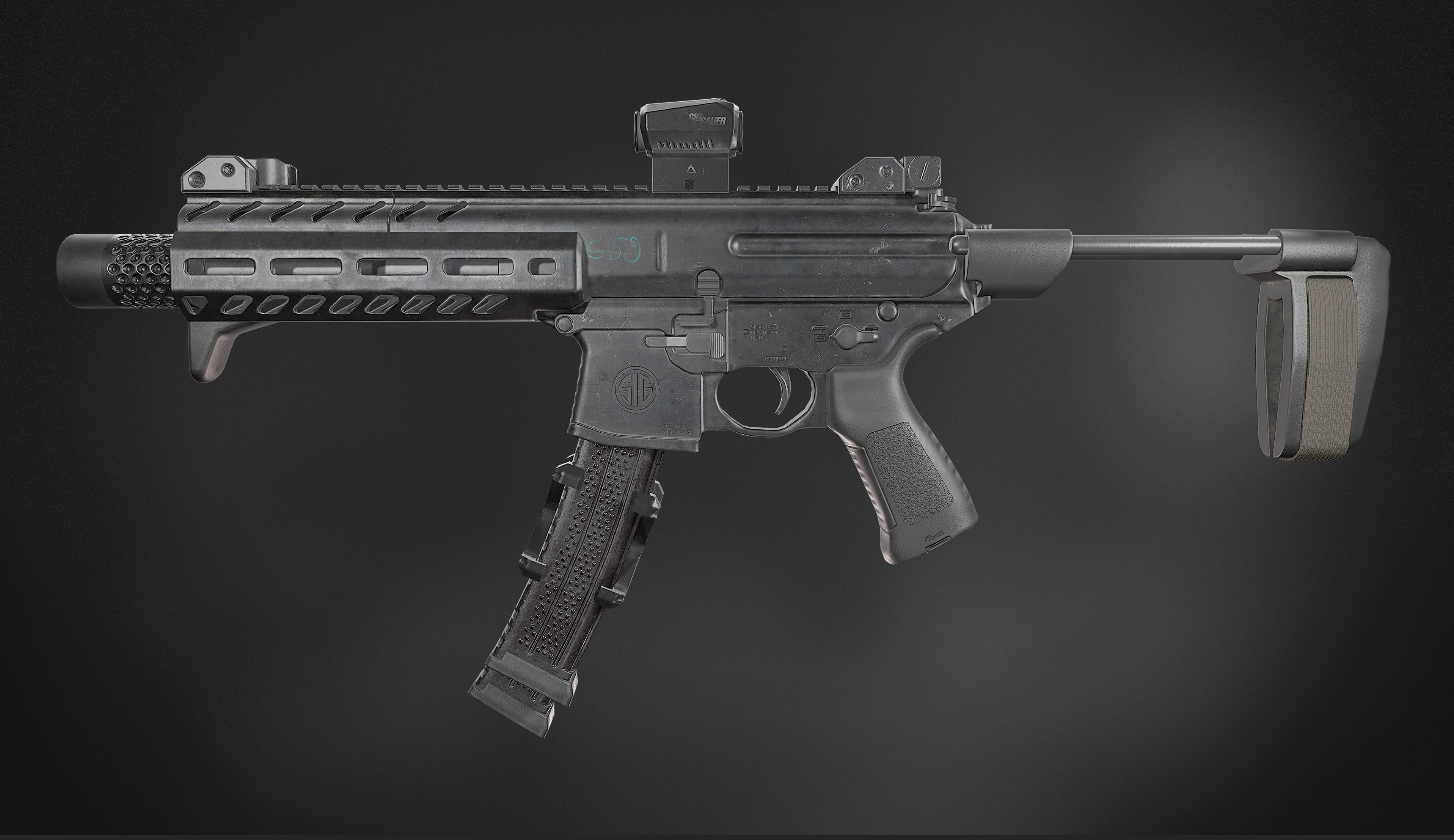 MPX 9mm Low-poly 3D model_2