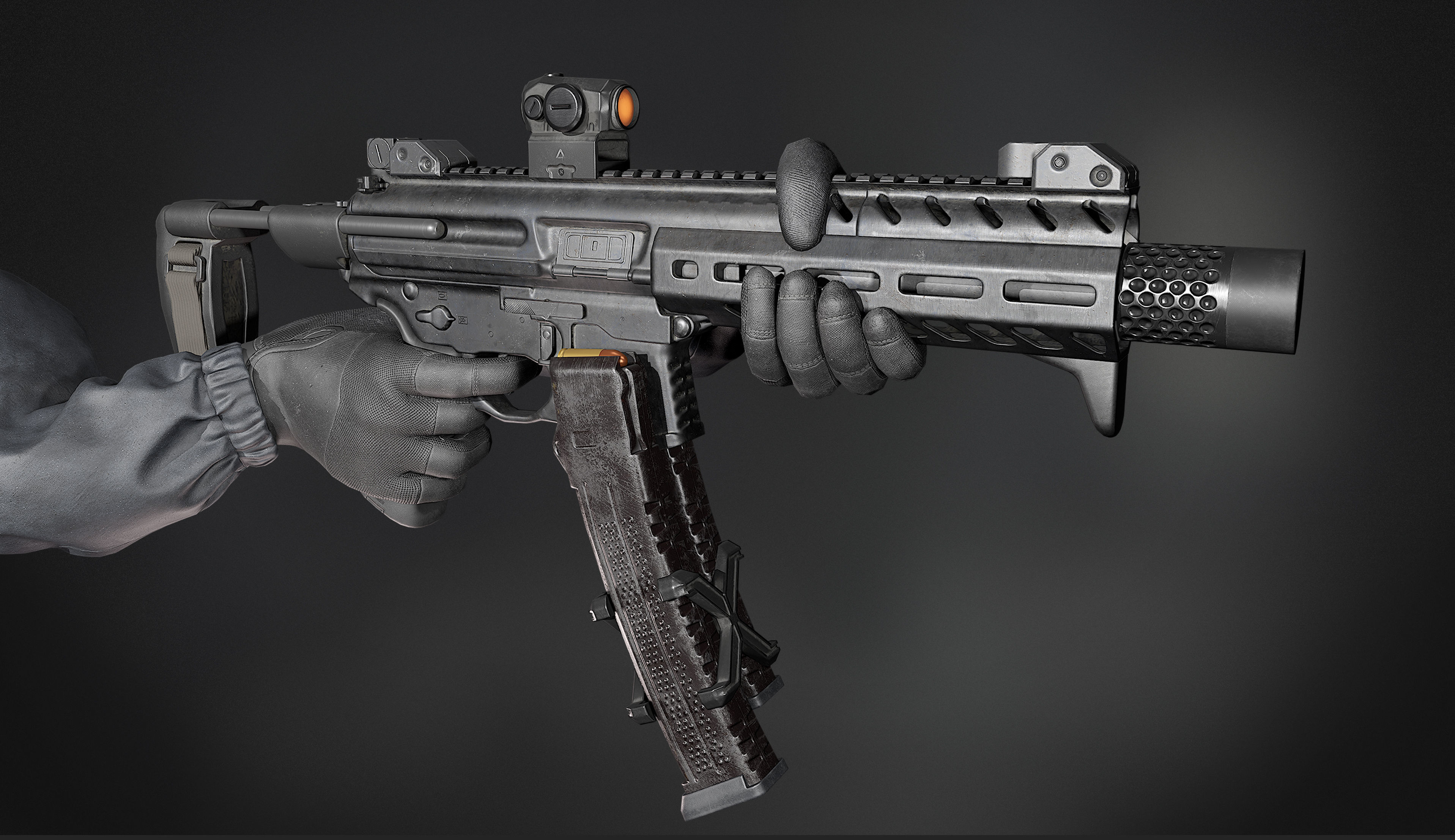 MPX 9mm Low-poly 3D model_5