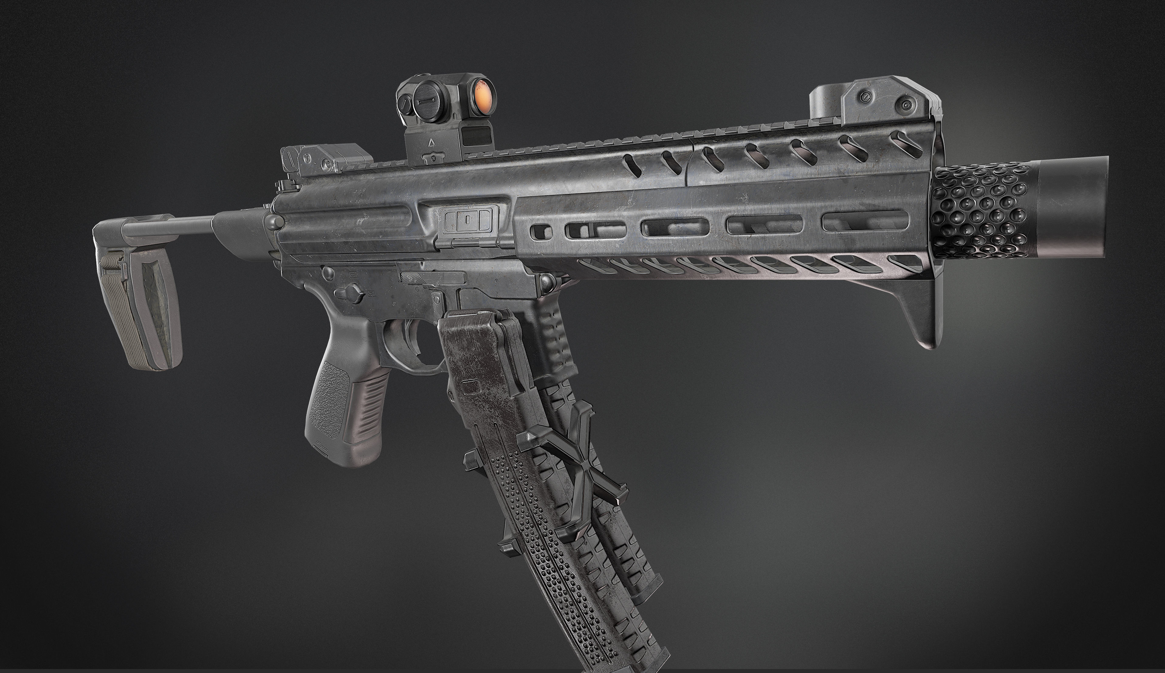 MPX 9mm Low-poly 3D model_4