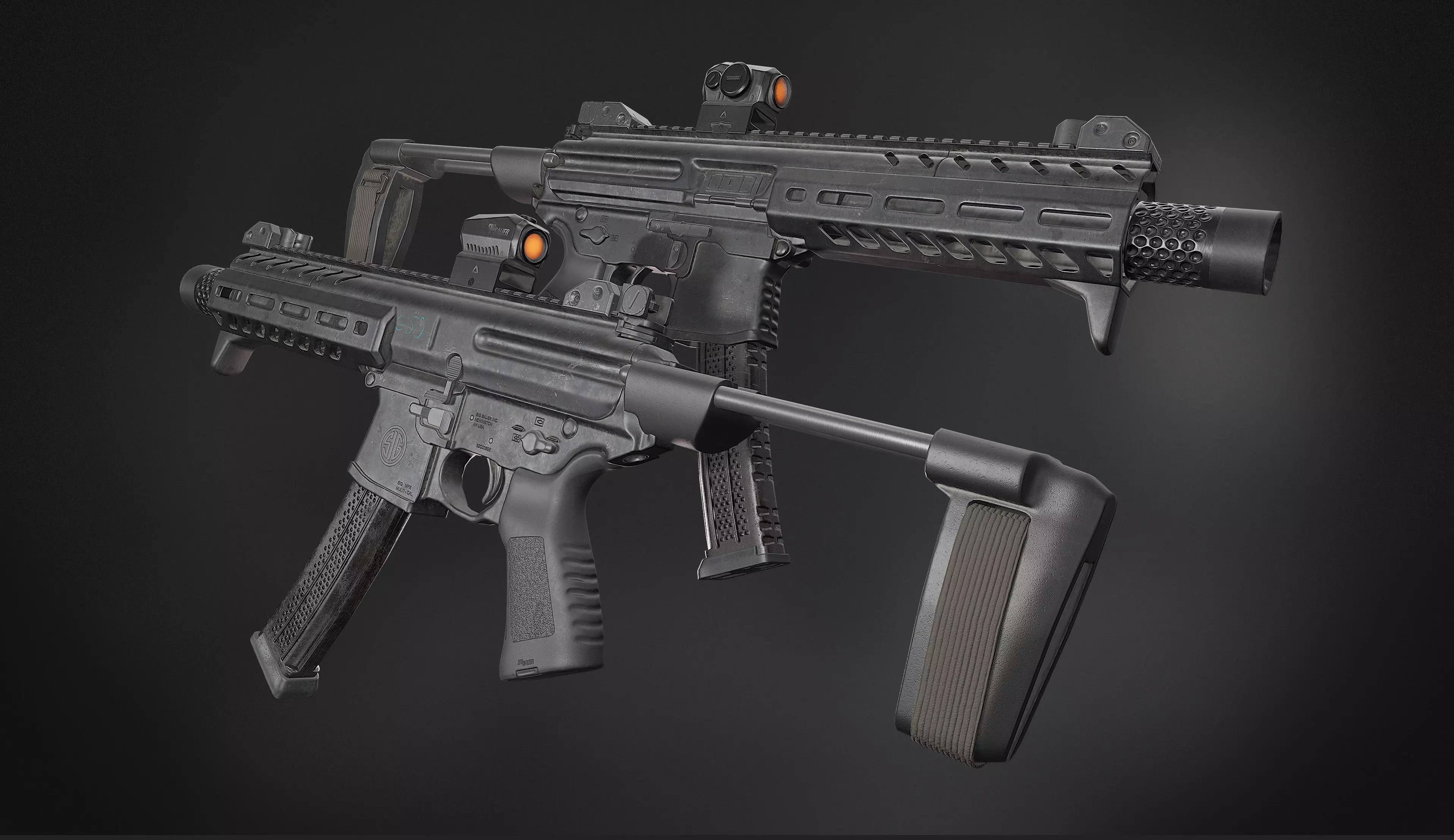 MPX 9mm Low-poly 3D model_0