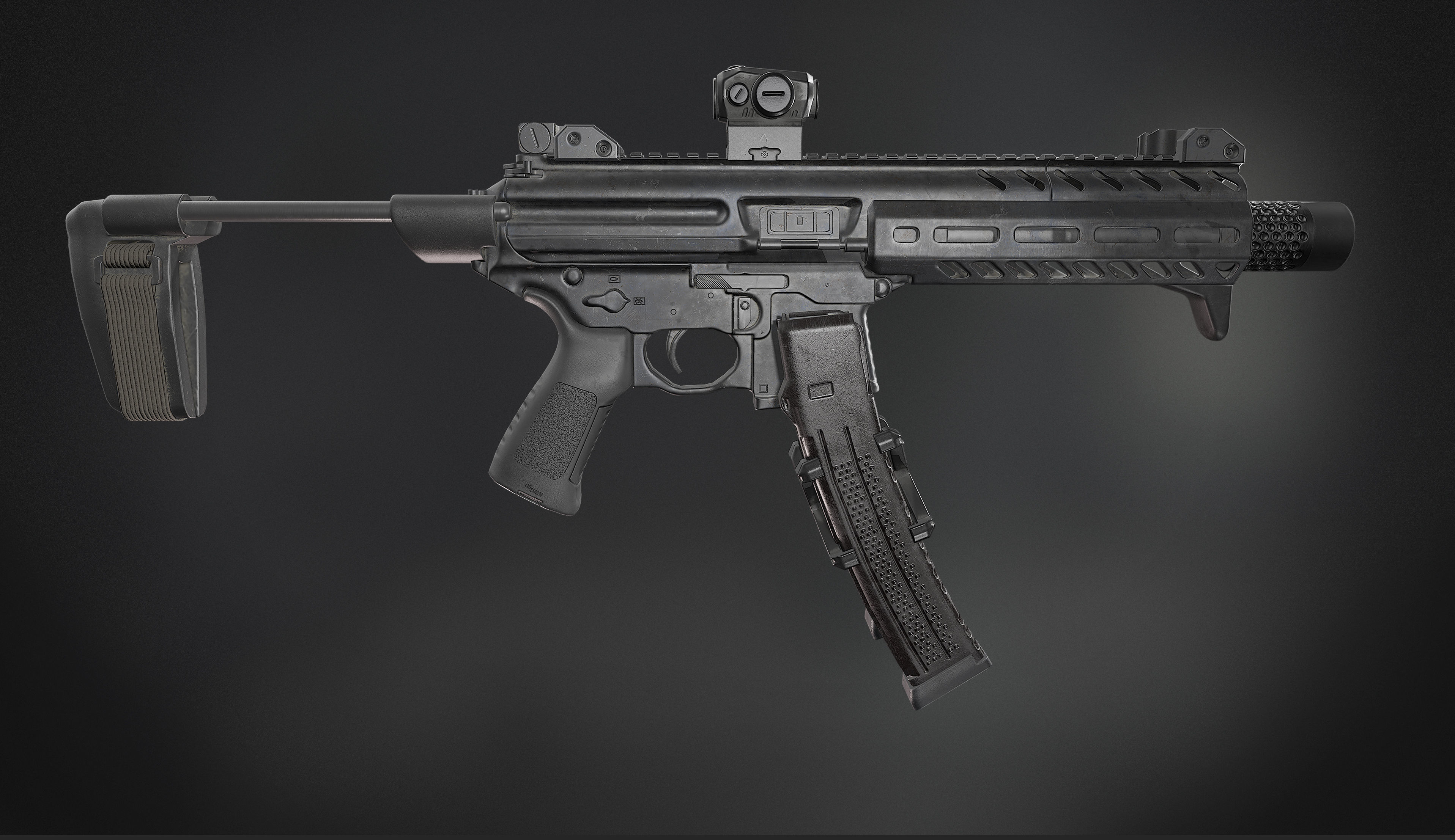 MPX 9mm Low-poly 3D model_1