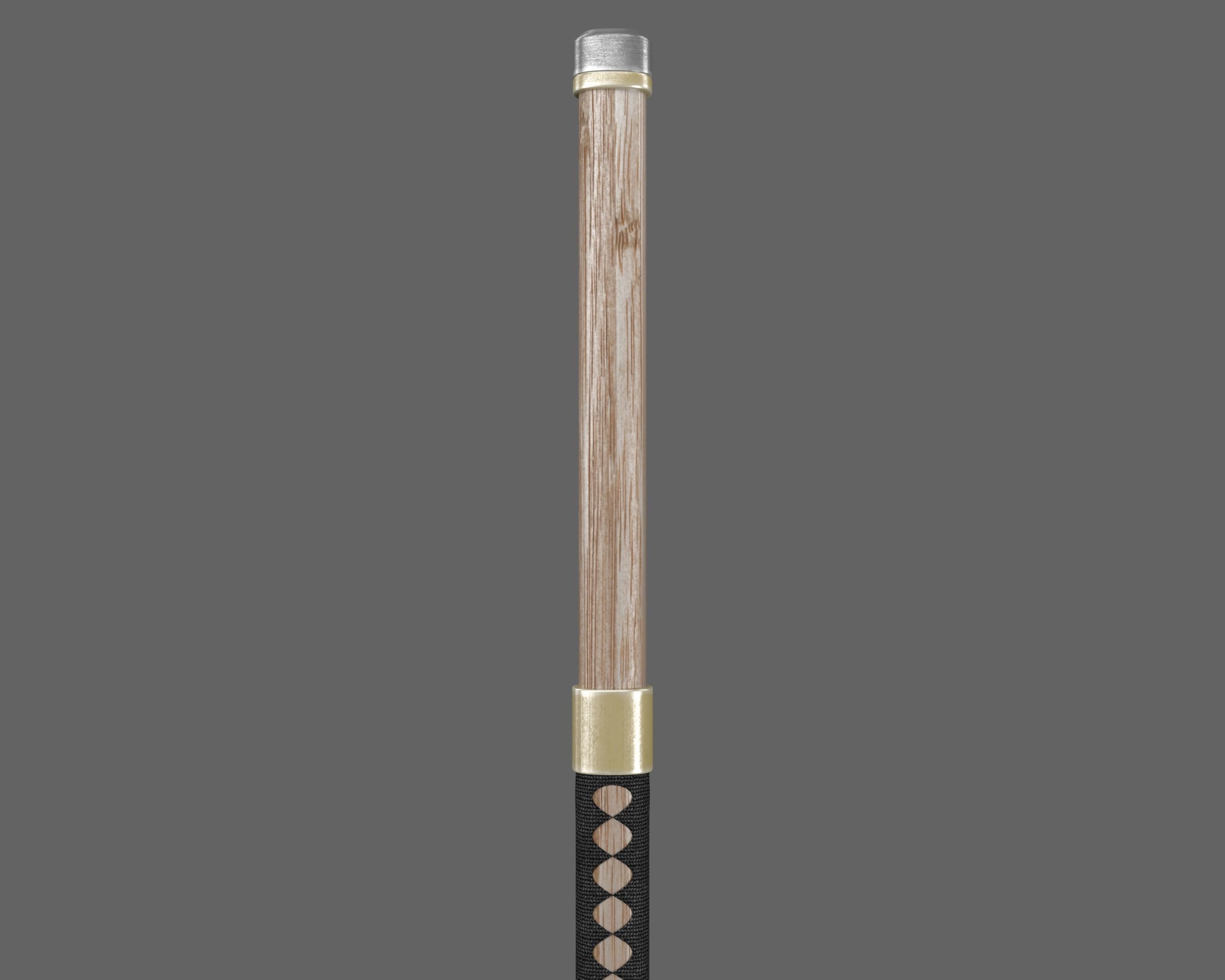 Ancient Japanese Yari Low-poly 3D model_11