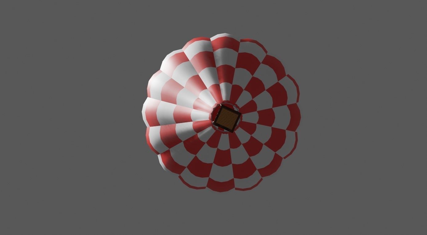 Red Balloon Checkered - Balao Vermelho Quadriculado Low-poly 3D model_9