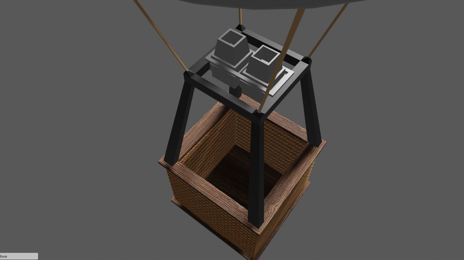 Red Balloon Checkered - Balao Vermelho Quadriculado Low-poly 3D model_7