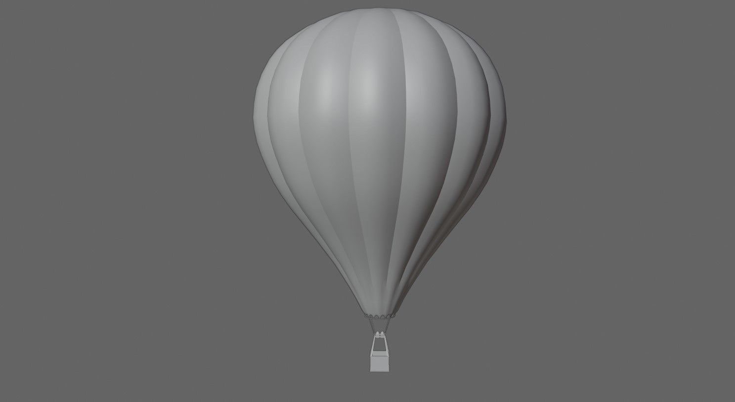 Blue Balloon Striped - Balao Azul Listrado Low-poly 3D model_14