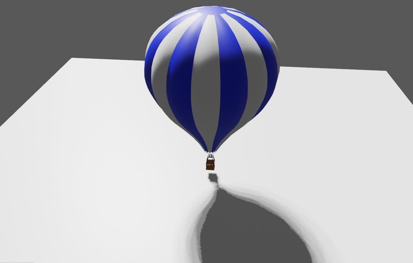 Blue Balloon Striped - Balao Azul Listrado Low-poly 3D model_13