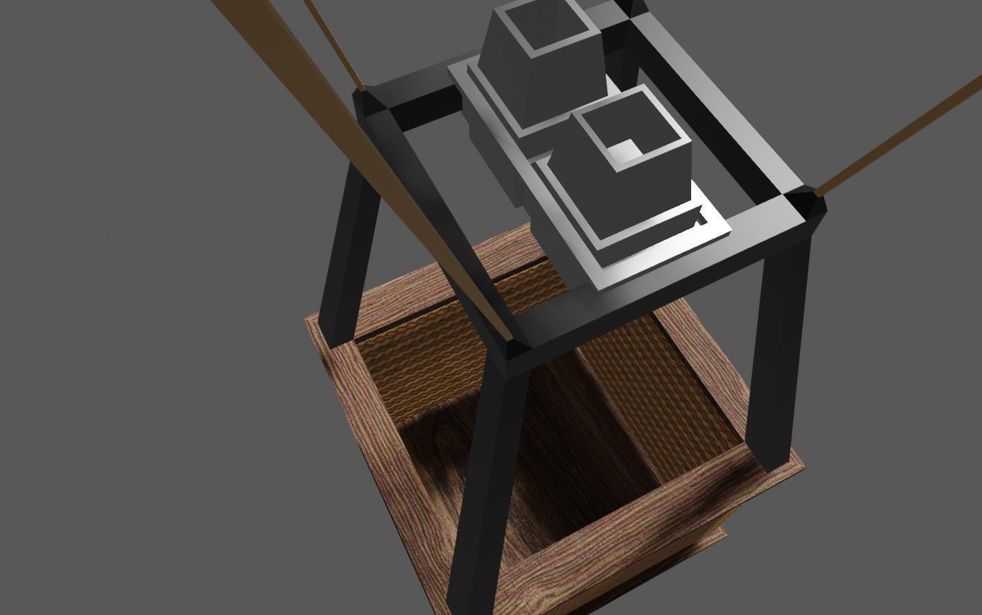 Blue Balloon Striped - Balao Azul Listrado Low-poly 3D model_4