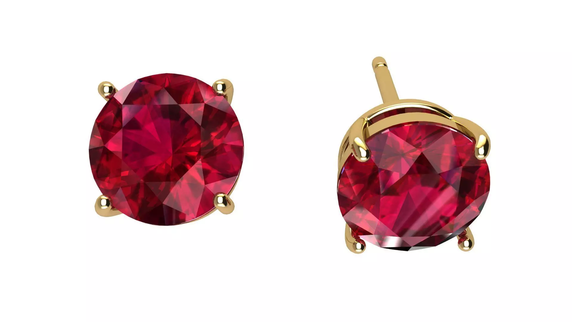 Solitaire Round 7 mm Earring 3D print model