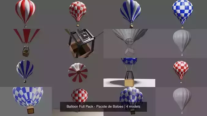Balloon Full Pack - Pacote de Baloes 3D Model Collection