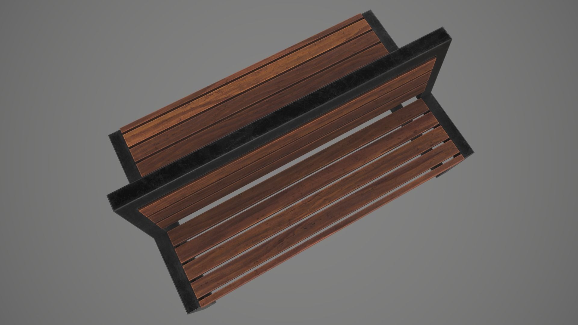 Game Ready Double Bench Low-poly 3D model_5