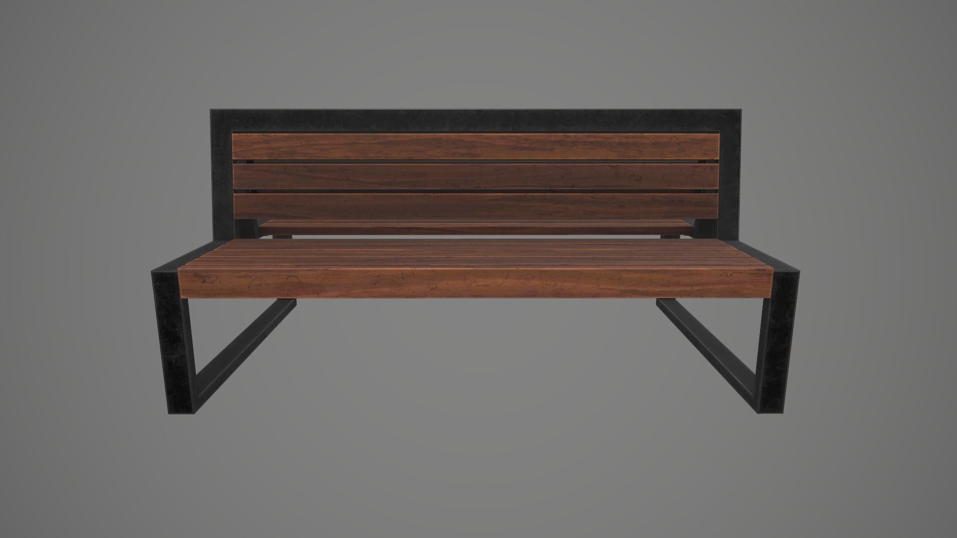 Game Ready Double Bench Low-poly 3D model_2
