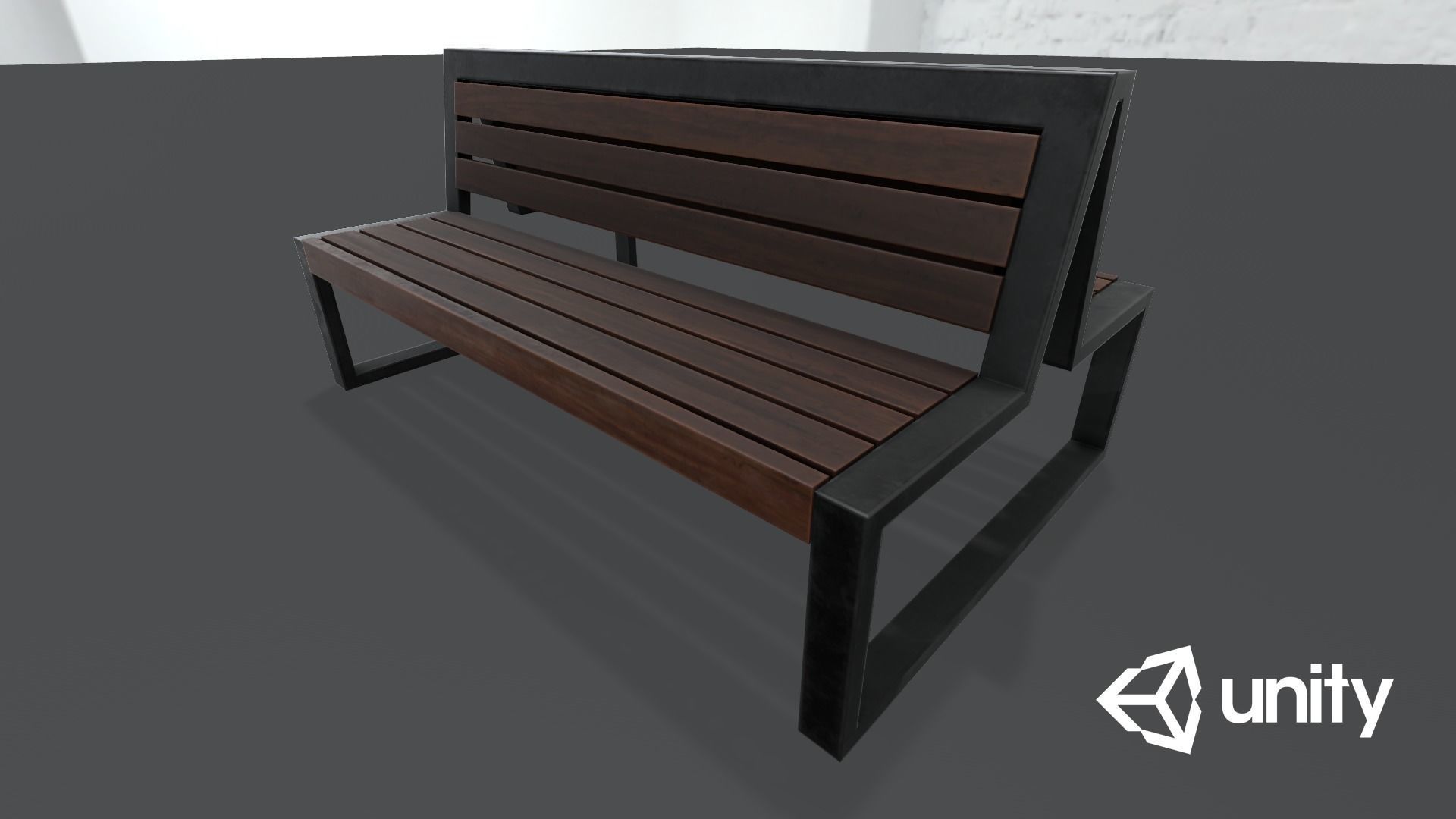 Game Ready Double Bench Low-poly 3D model_16