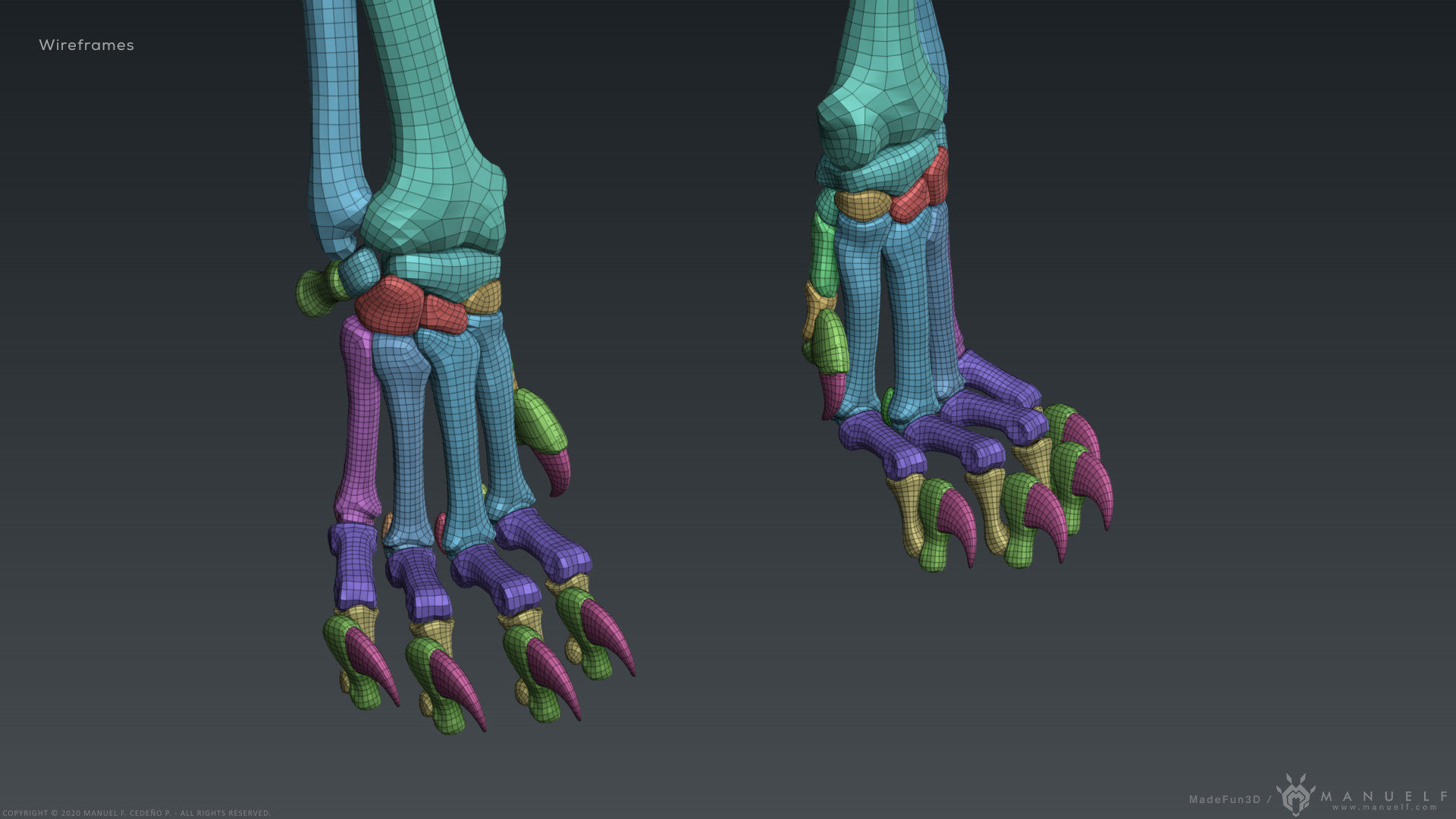 3D Lion Skeleton Sculpture 3D model_29