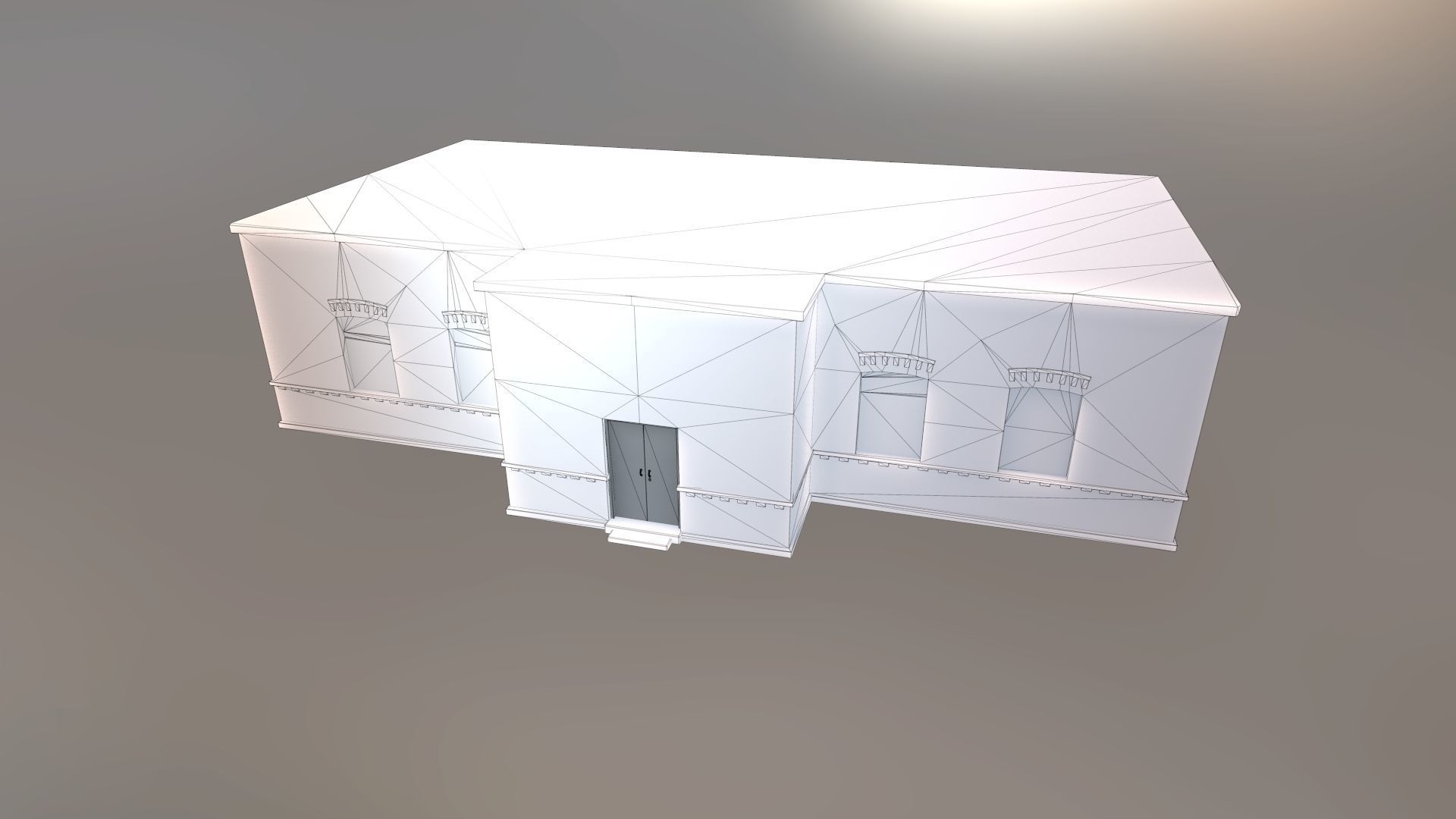 Old building Low-poly 3D model_8