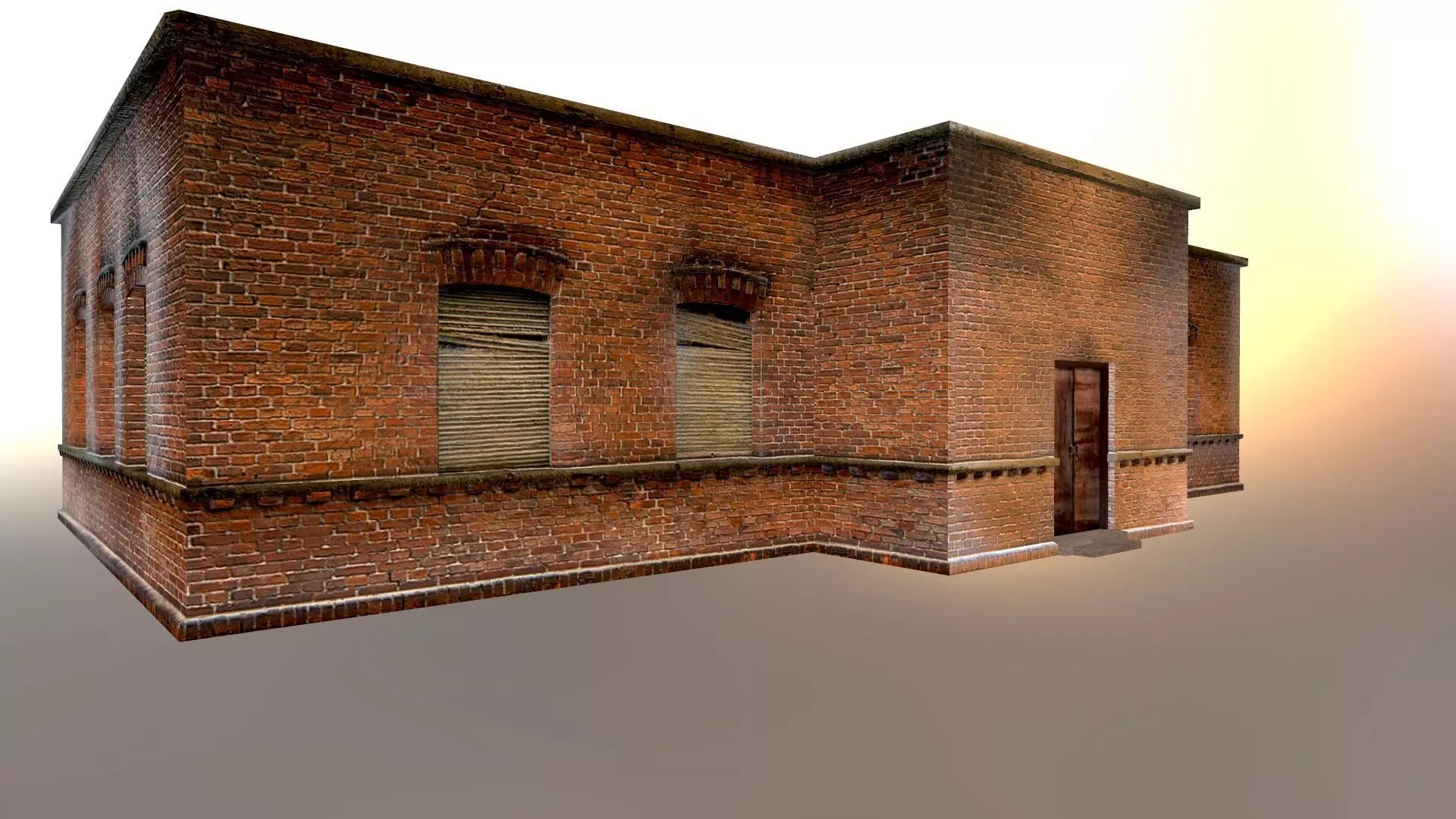 Old building Low-poly 3D model_0