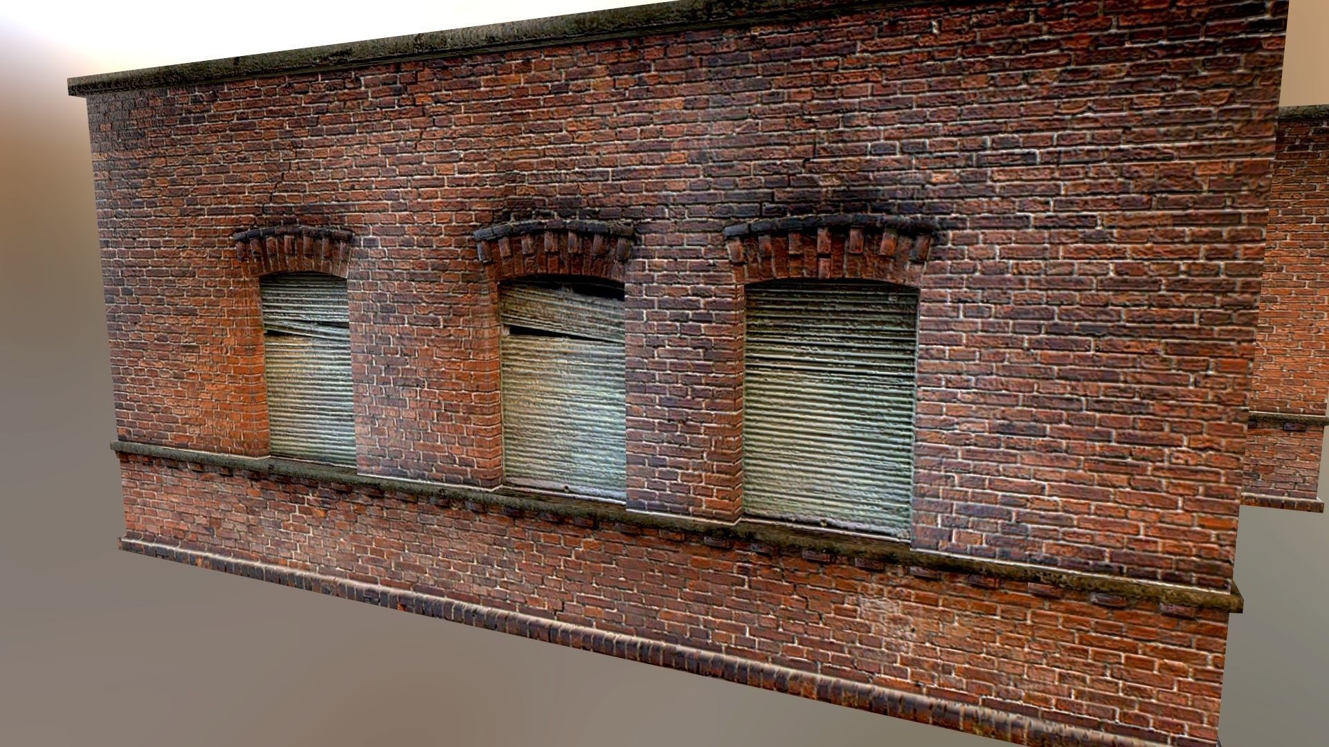 Old building Low-poly 3D model_2