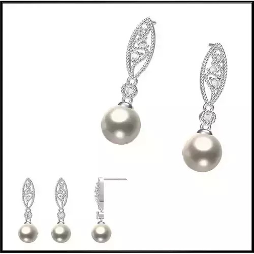 JCD Format Excellent pearl earrings jewelers file set