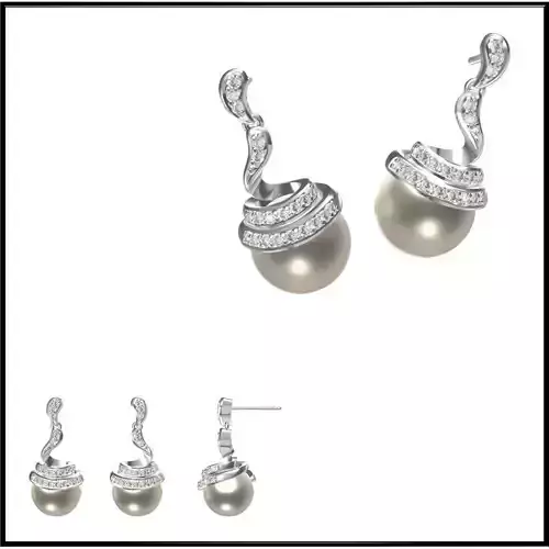 JCD Format Elegant gold pearl earrings types of jewelry files