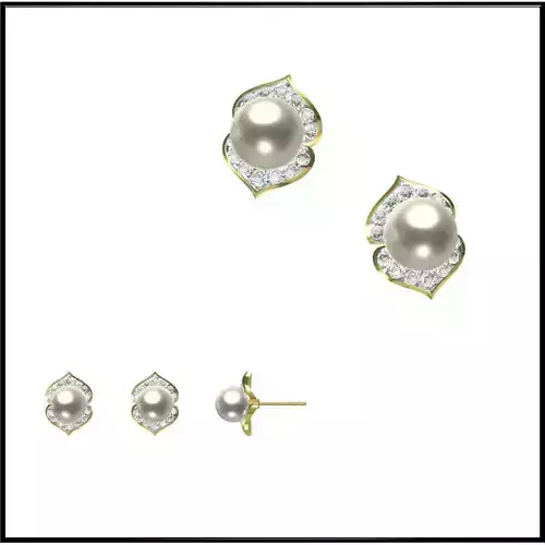 JCD Format Elegant gold pearl earrings jcd pearl earrings design