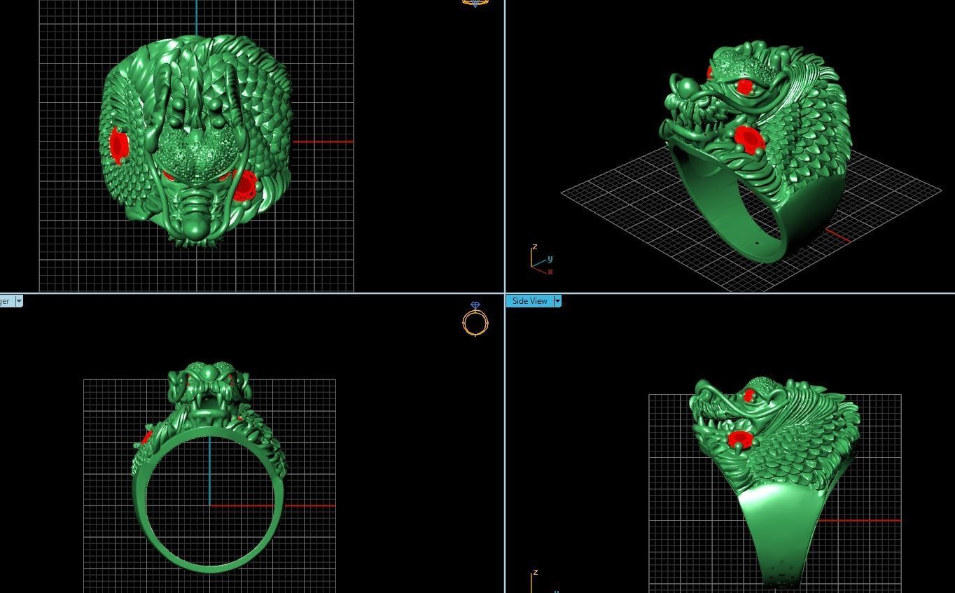Dragon Ring lucky  Dragon chinese for best men  3D print model 3D print model_5