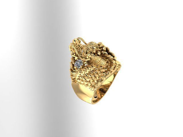 Dragon Ring lucky  Dragon chinese for best men  3D print model 3D print model_6