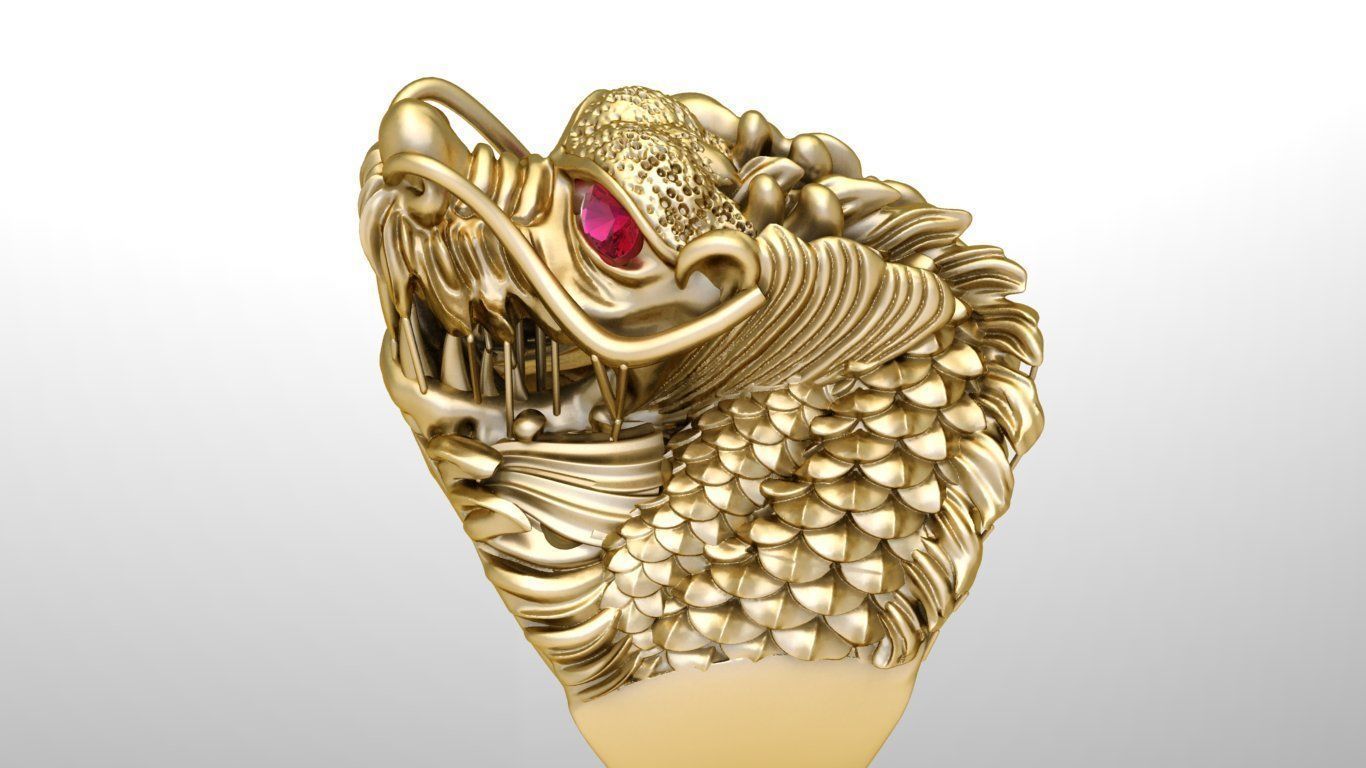 Dragon Ring lucky  Dragon chinese for best men  3D print model 3D print model_1