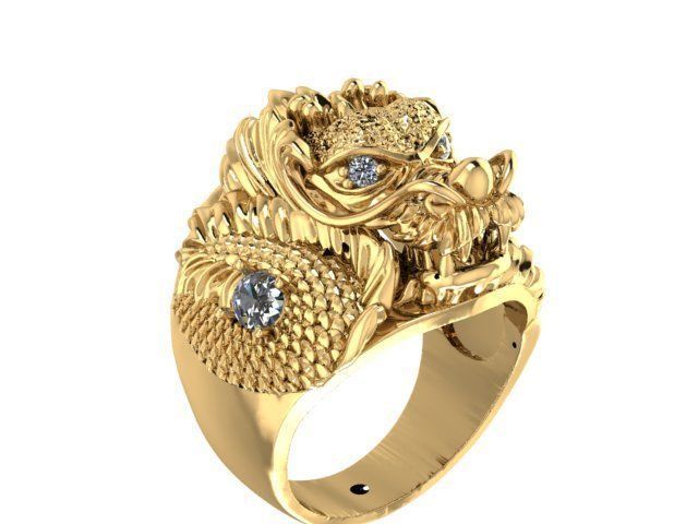 Dragon Ring lucky  Dragon chinese for best men  3D print model 3D print model_2