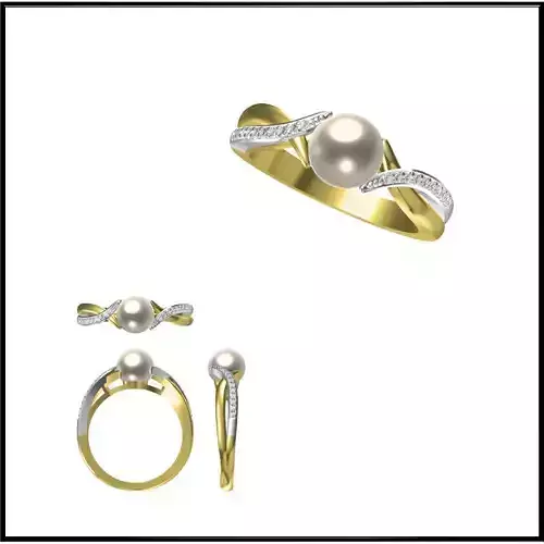 JCD Format Vintage style pearl ring jewelry jcd