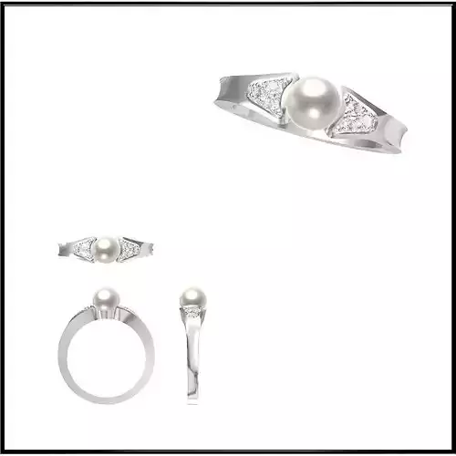 JCD Format Vintage style pearl ring jewelry design