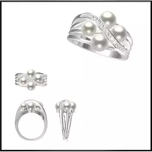 JCD Format Solid gold pearl ring types of jewelry files