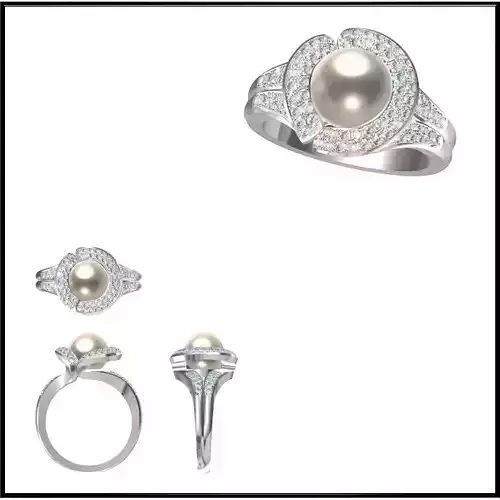 JCD Format Solid gold pearl ring metal file for jewelry making