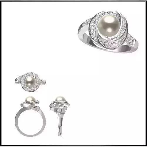 JCD Format Solid gold pearl ring jewelry jcd programs