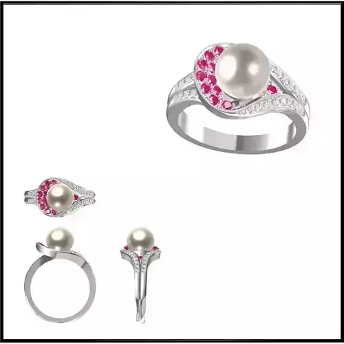 JCD Format Solid gold pearl ring jewelry jcd