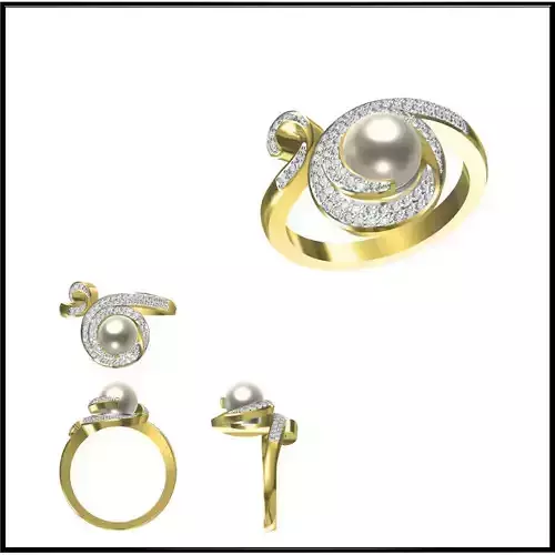 JCD Format Solid gold pearl ring jewelry