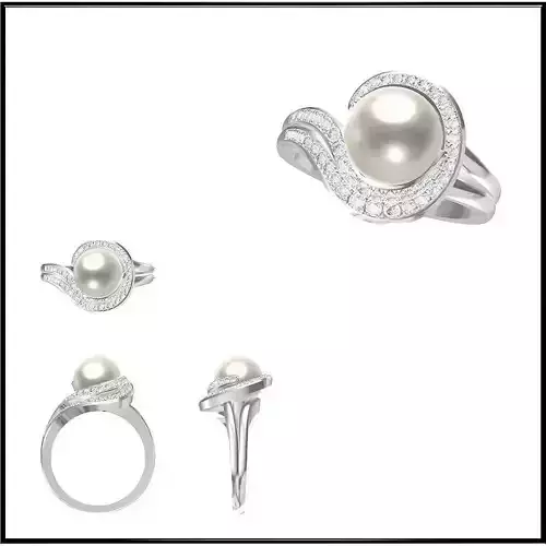 JCD Format Solid gold pearl ring jcd pearl ring