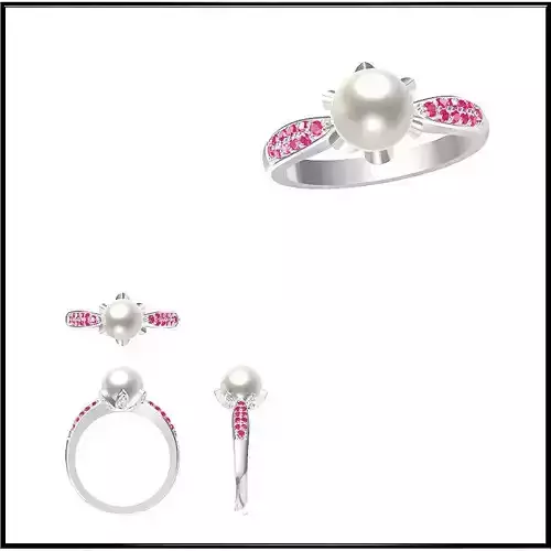 JCD Format Solid gold pearl ring jcd jewelry design